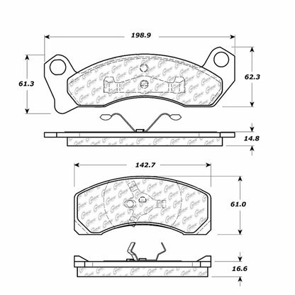 Centric Parts Disc Brake Pad Set Semi-Metallic with Shims for 1981-1994 Ford Models 102.02000