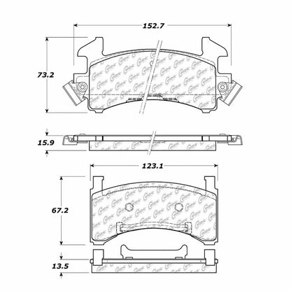 Centric Parts Disc Brake Pad Set Semi-Metallic with Shims for 1979-1988 Buick Chevrolet Cadillac Oldsmobile Pontiac 102.02020