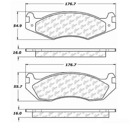 Centric Parts Disc Brake Pad Set Semi-Metallic with Shims for 1983-1994 American Motors & Jeep Cherokee 102.02030