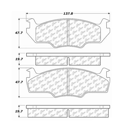 Centric Parts Disc Brake Pad Set Semi-Metallic with Shims for 1980-1984 Volkswagen Jetta, Quantum, Rabbit, Scirocco 102.02060