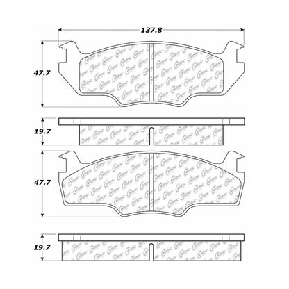 Centric Parts Disc Brake Pad Set Semi-Metallic with Shims for 1980-1984 Volkswagen Jetta, Quantum, Rabbit, Scirocco 102.02060
