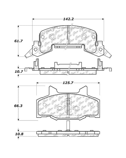Centric Parts Disc Brake Pad Set Semi-Metallic with Shims for 1983-1987 Chevrolet Chevette Pontiac T1000 102.02140