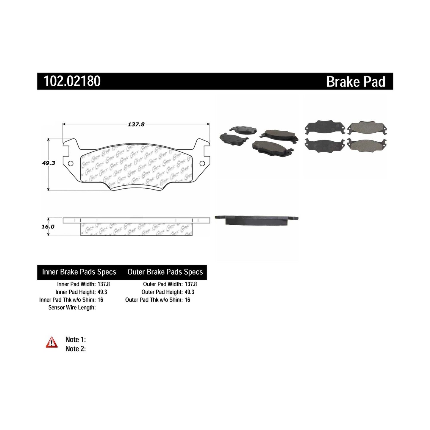 Centric Parts Disc Brake Pad Set Semi-Metallic with Shims for 1983-1987 Renault Alliance 1984-1986 Encore 102.02180