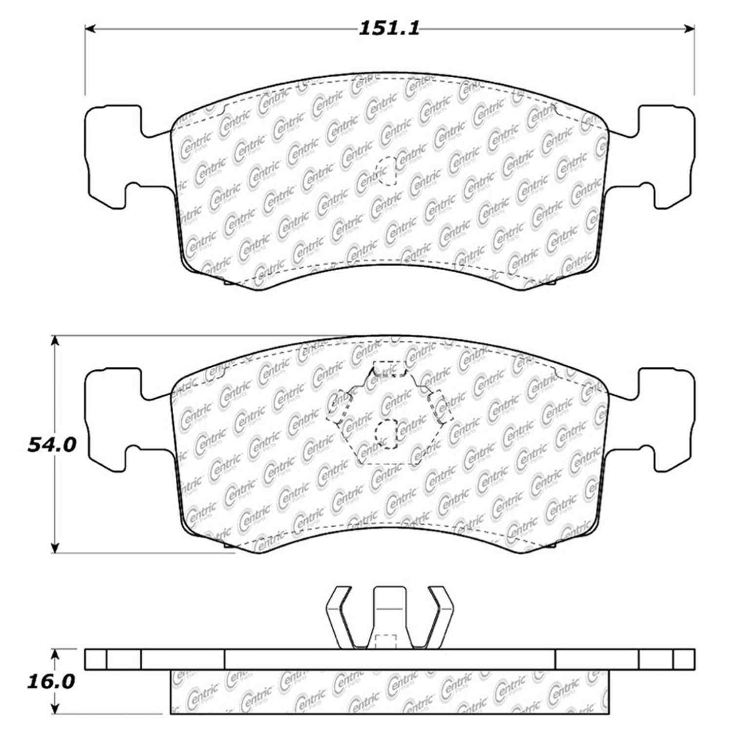 Centric Parts Disc Brake Pad Set Semi-Metallic with Shims for 1983-1994 Chrysler Models 102.02200