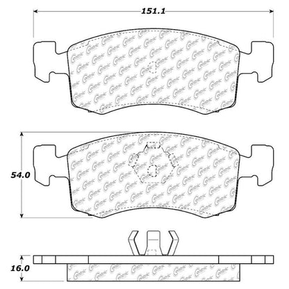 Centric Parts Disc Brake Pad Set Semi-Metallic with Shims for 1983-1994 Chrysler Models 102.02200