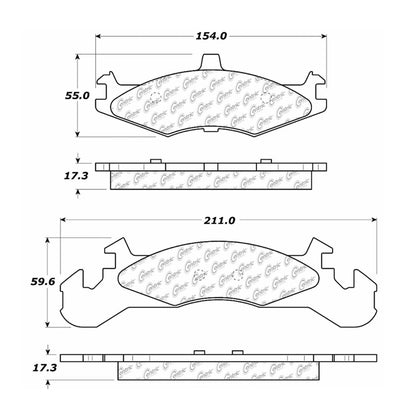 Centric Parts Disc Brake Pad Set Semi-Metallic with Shims for 1983-1990 Dodge Charger, Omni, Rampage 102.02210