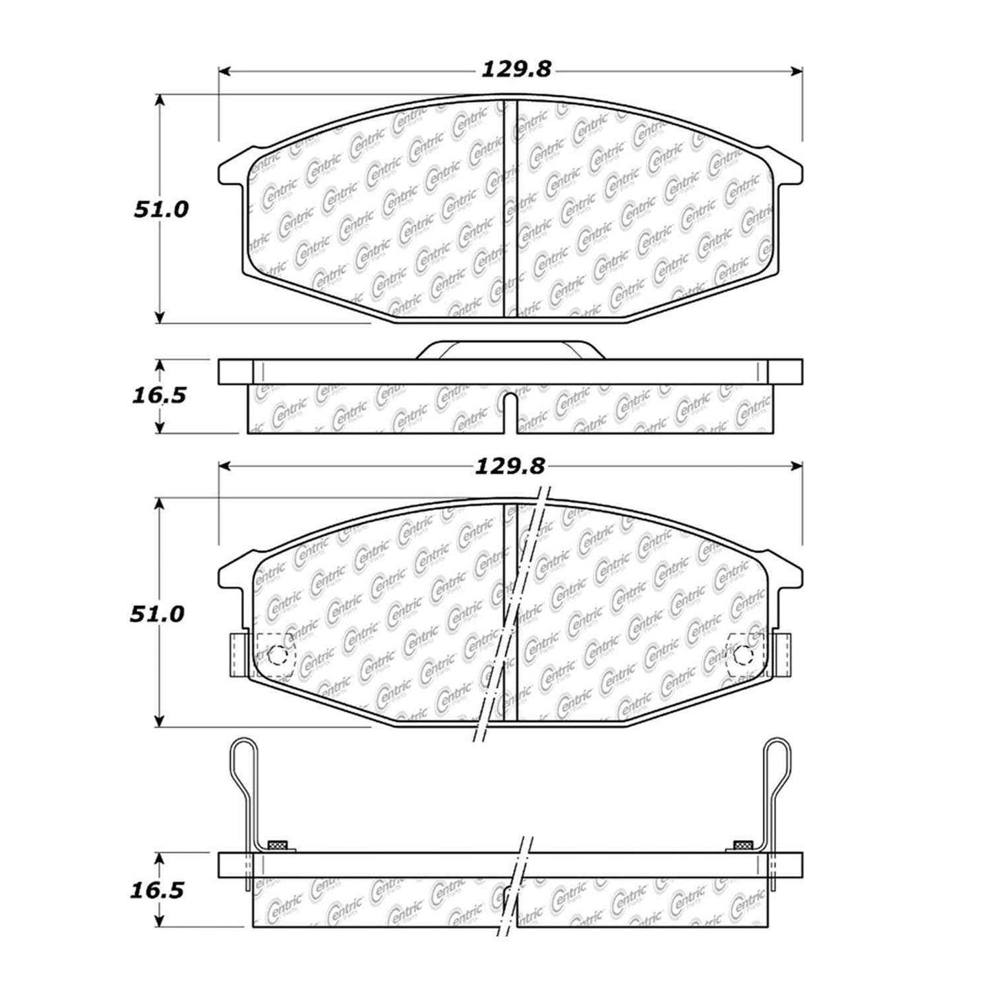 Centric Parts Disc Brake Pad Set Semi-Metallic with Shims for 1979-1983 Nissan 280ZX 102.02290