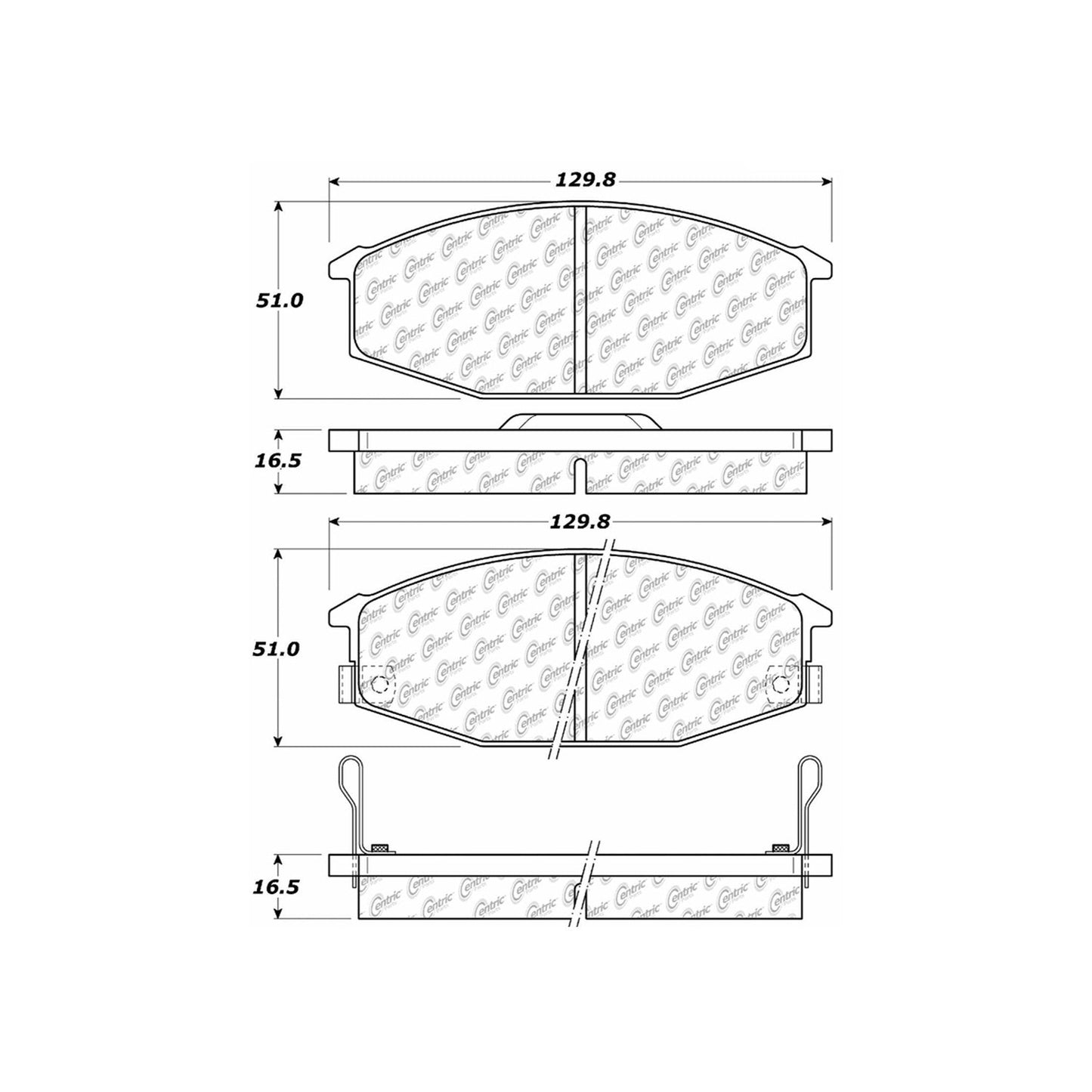 Centric Parts Disc Brake Pad Set Semi-Metallic with Shims for 1979-1983 Nissan 280ZX 102.02290