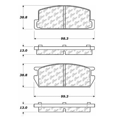 Centric Parts Disc Brake Pad Set Semi-Metallic with Shims for 1981-1985 Mazda RX-7 102.02350