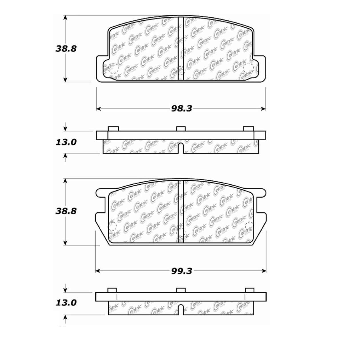 Centric Parts Disc Brake Pad Set Semi-Metallic with Shims for 1981-1985 Mazda RX-7 102.02350
