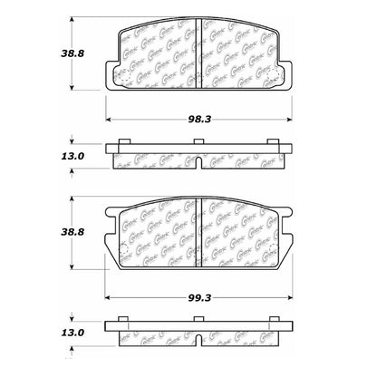 Centric Parts Disc Brake Pad Set Semi-Metallic with Shims for 1981-1985 Mazda RX-7 102.02350