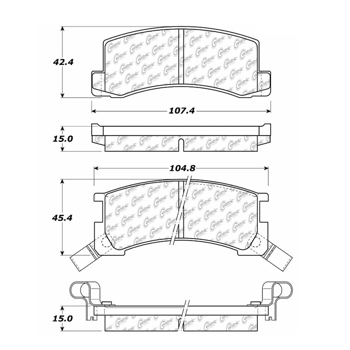 Centric Parts Disc Brake Pad Set Semi-Metallic with Shims for 1982-1985 Toyota Celica 102.02400