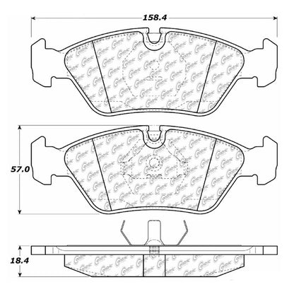 Centric Parts Disc Brake Pad Set C-Tek Semi-Metallic with Shims for BMW models 1985-1991
