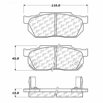 Centric Parts Disc Brake Pad Set Semi-Metallic with Shims for Honda Civic 1984-1987 102.02560