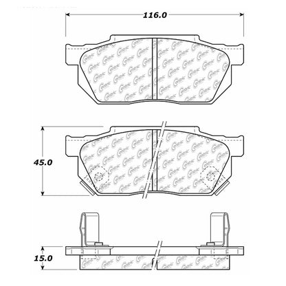 Centric Parts Disc Brake Pad Set Semi-Metallic with Shims for Honda Civic 1984-1987 102.02560