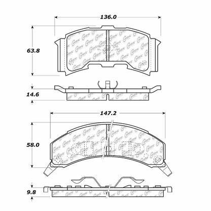 Centric Parts Disc Brake Pad Set Semi-Metallic with Shims for 1984-1987 Pontiac Fiero 102.02610
