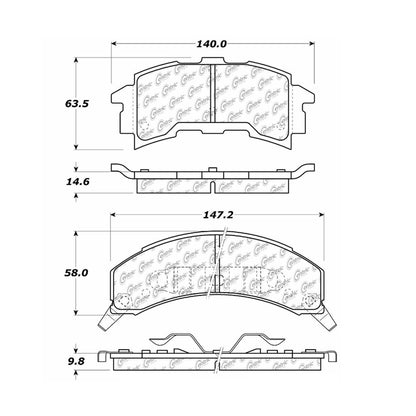 Centric Parts Disc Brake Pad Set Semi-Metallic with Shims for 1984-1988 Pontiac 6000 Fiero 102.02620