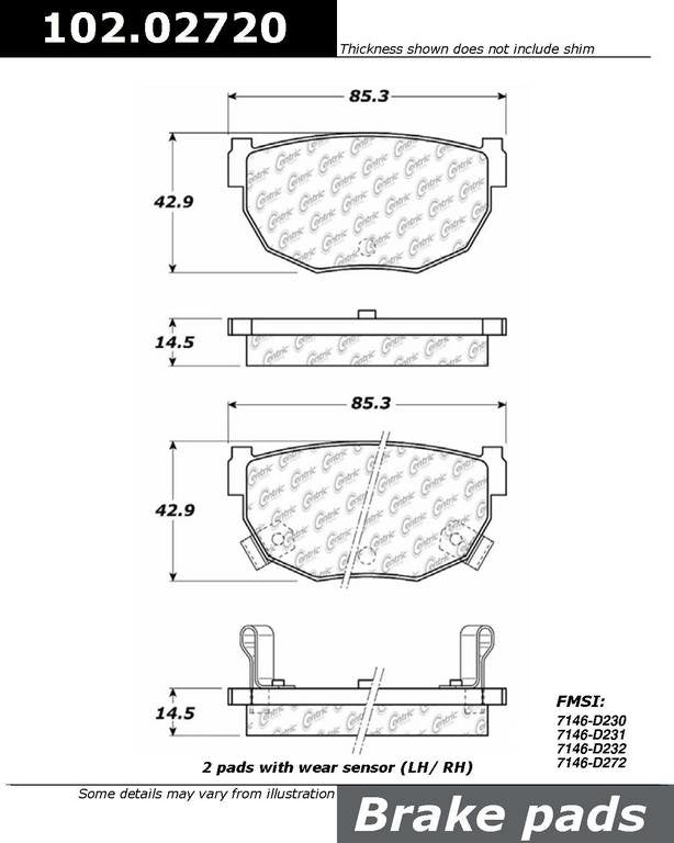 Centric Parts Disc Brake Pad Set 102.02720