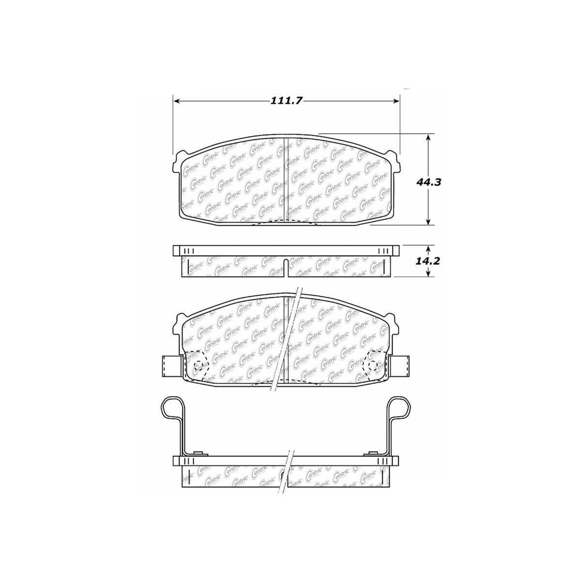 Centric Parts Disc Brake Pad Set Semi-Metallic with Shims for 1981-1988 Nissan Models 102.02740