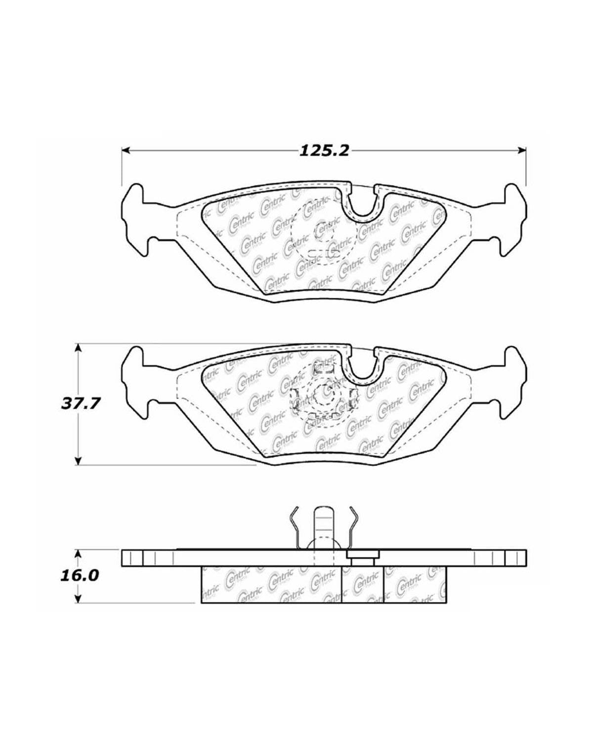 Centric Parts Disc Brake Pad Set Semi-Metallic with Shims for 1984-1991 BMW Models 102.02790