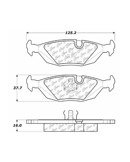 Centric Parts Disc Brake Pad Set Semi-Metallic with Shims for 1984-1991 BMW Models 102.02790
