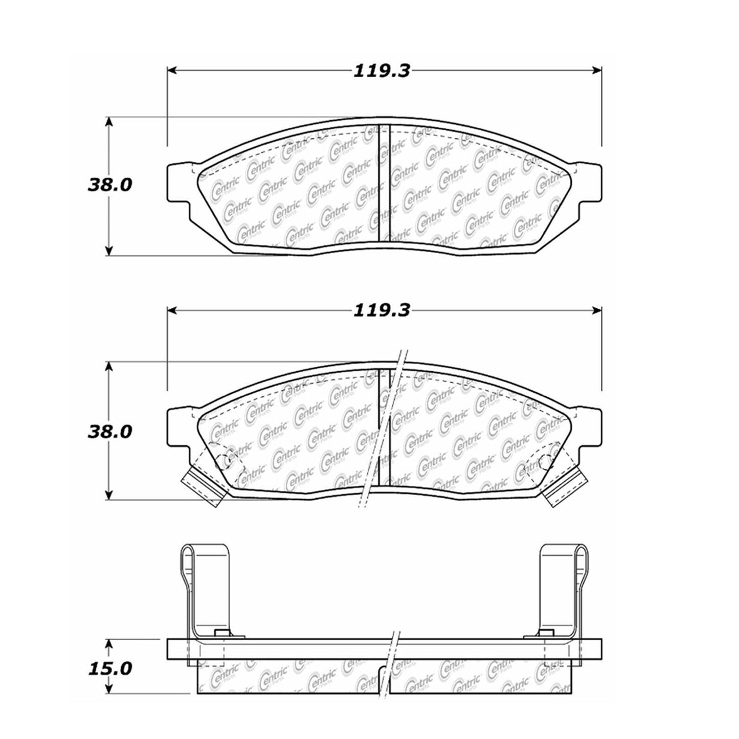 Centric Parts Disc Brake Pad Set Semi-Metallic with Shims for 1980-1987 Honda Civic 102.02810