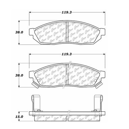 Centric Parts Disc Brake Pad Set Semi-Metallic with Shims for 1980-1987 Honda Civic 102.02810