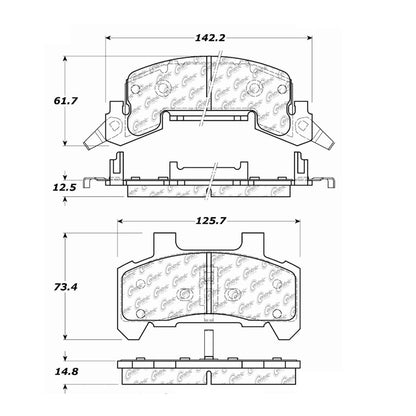 Centric Parts Disc Brake Pad Set Semi-Metallic with Shims for 1982-1991 Buick Models 102.02890