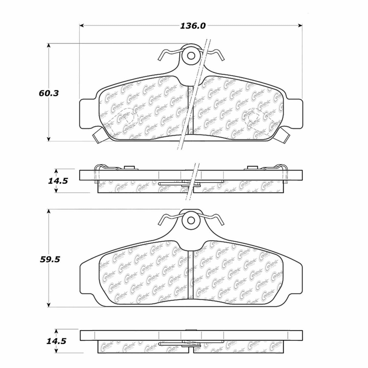 Centric Parts Disc Brake Pad Set Semi-Metallic with Shims for 1984-1987 Chevrolet Corvette 102.02940