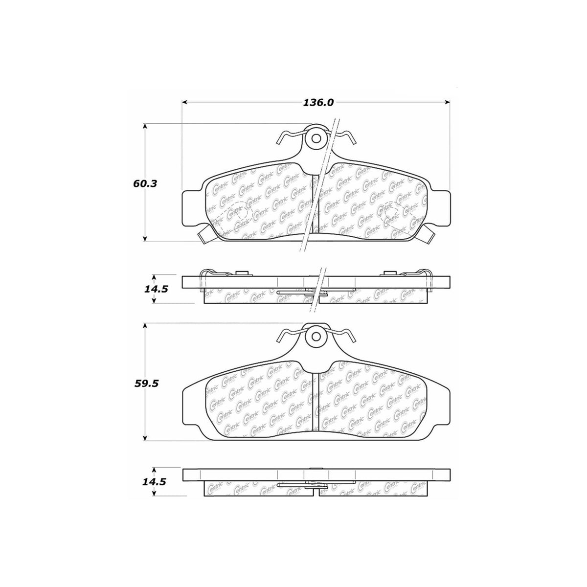 Centric Parts Disc Brake Pad Set Semi-Metallic with Shims for 1984-1987 Chevrolet Corvette 102.02940