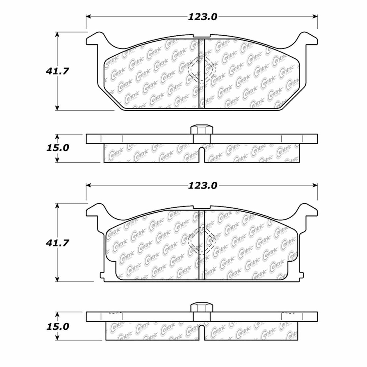 Centric Parts Disc Brake Pad Set Semi-Metallic with Shims for 1985-1994 Chevrolet Sprint Geo Metro Pontiac Firefly Suzuki Forsa 102.02960