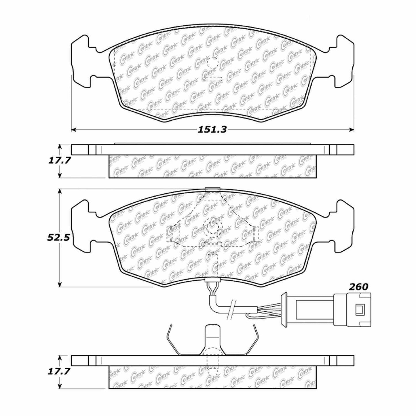 Centric Parts Disc Brake Pad Set Semi-Metallic with Shims for 1985-1990 Merkur Scorpio XR4Ti 102.02980