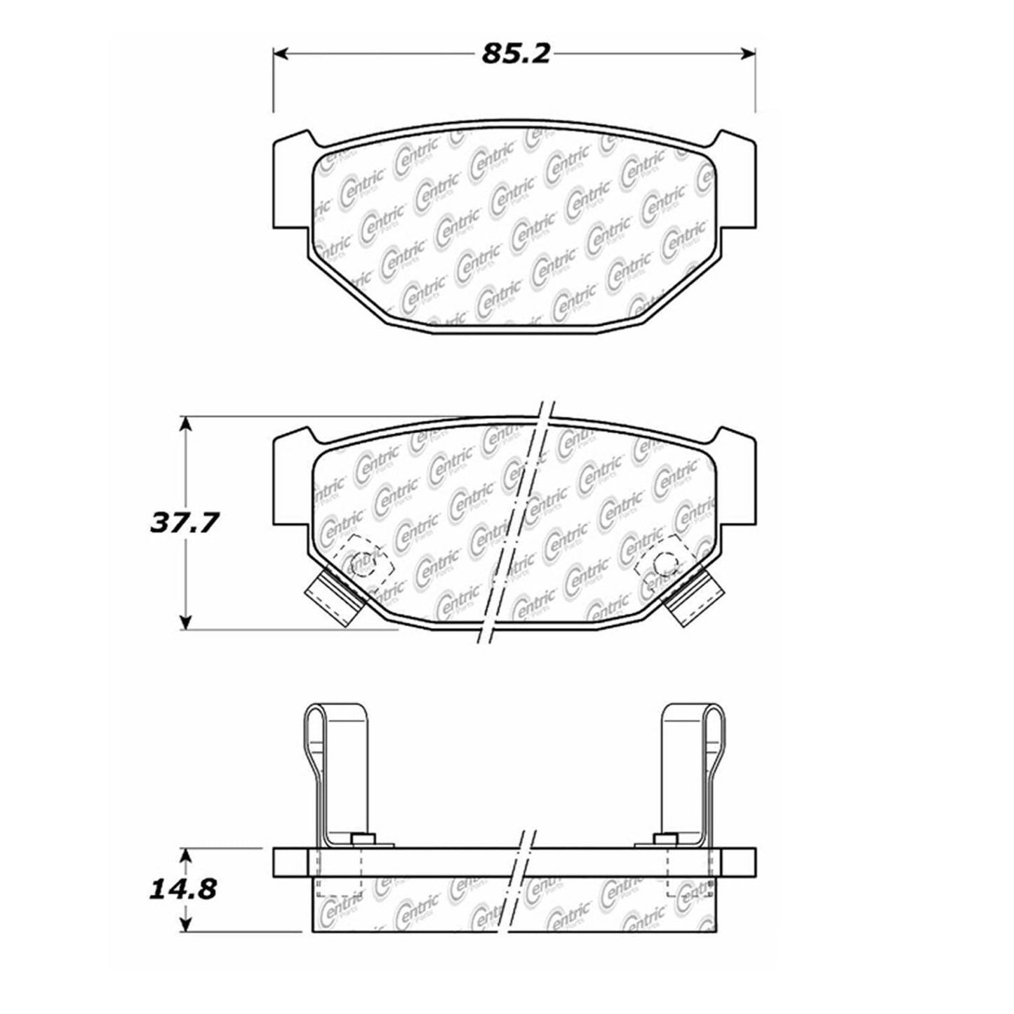 Centric Parts Disc Brake Pad Set Semi-Metallic with Shims for 1985-1990 Subaru GL GL-10 Loyale RX XT 102.03140