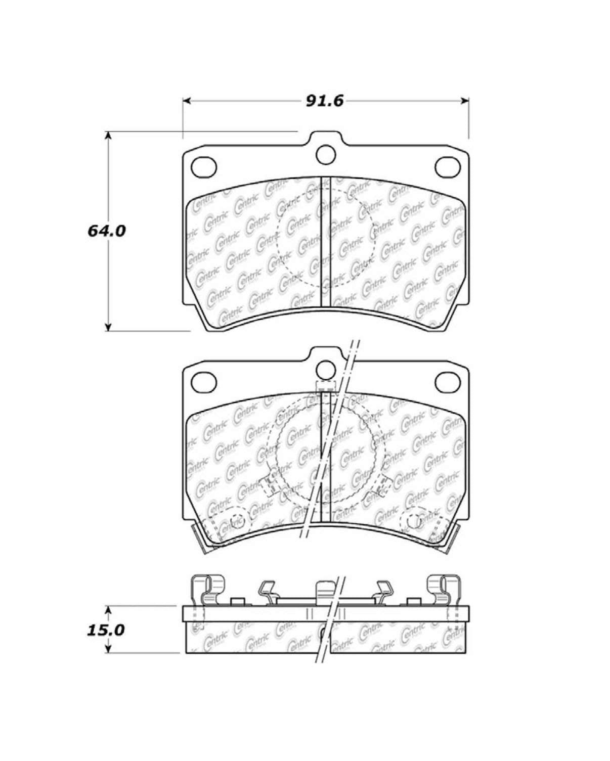 Centric Parts Disc Brake Pad Set Semi-Metallic with Shims for 1986-1994 Mazda 323 Mercury Capri Tracer 102.03190