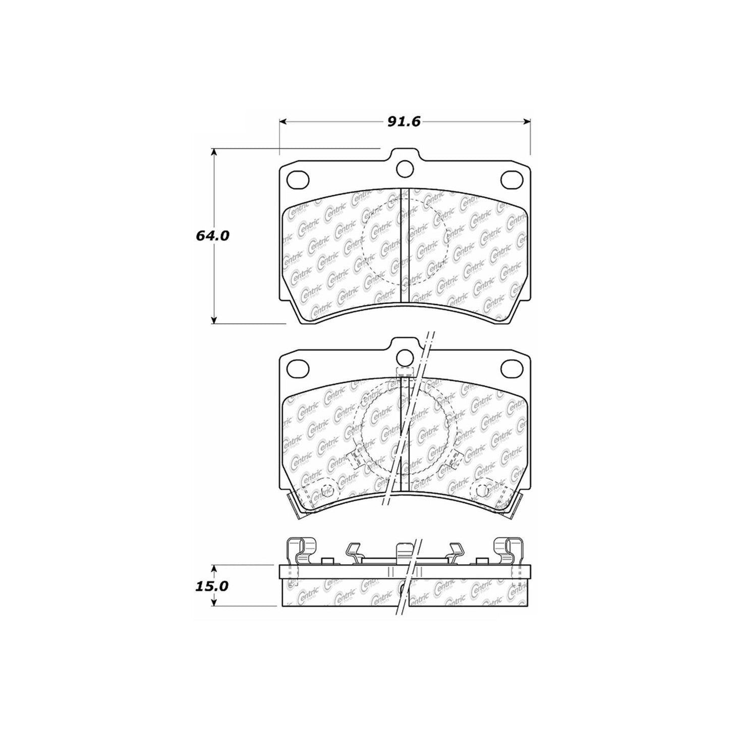 Centric Parts Disc Brake Pad Set Semi-Metallic with Shims for 1986-1994 Mazda 323 Mercury Capri Tracer 102.03190