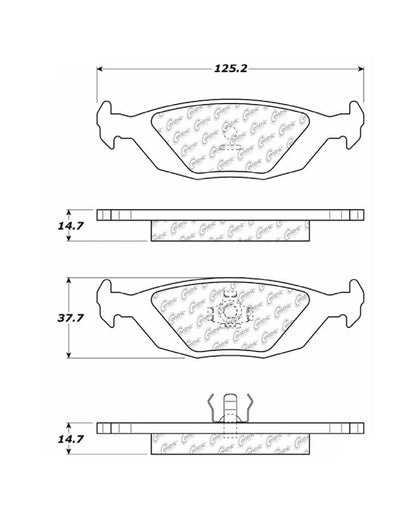 Centric Parts Disc Brake Pad Set with Semi-Metallic compounds 102.03220