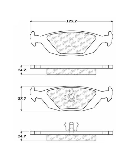 Centric Parts Disc Brake Pad Set with Semi-Metallic compounds 102.03220