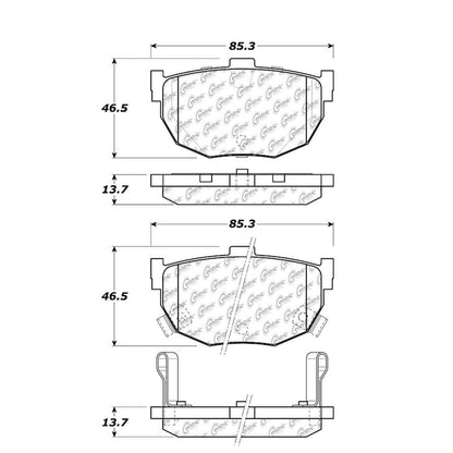 Centric Parts Disc Brake Pad Set with Semi-Metallic compounds 102.03230