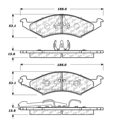 Centric Parts Disc Brake Pad Set with Semi-Metallic compounds 102.03240