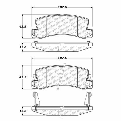 Centric Parts Disc Brake Pad Set Semi-Metallic with Shims for 1990-1999 Lexus ES250/ES300 RX300 Toyota Camry Celica Solara 102.03250