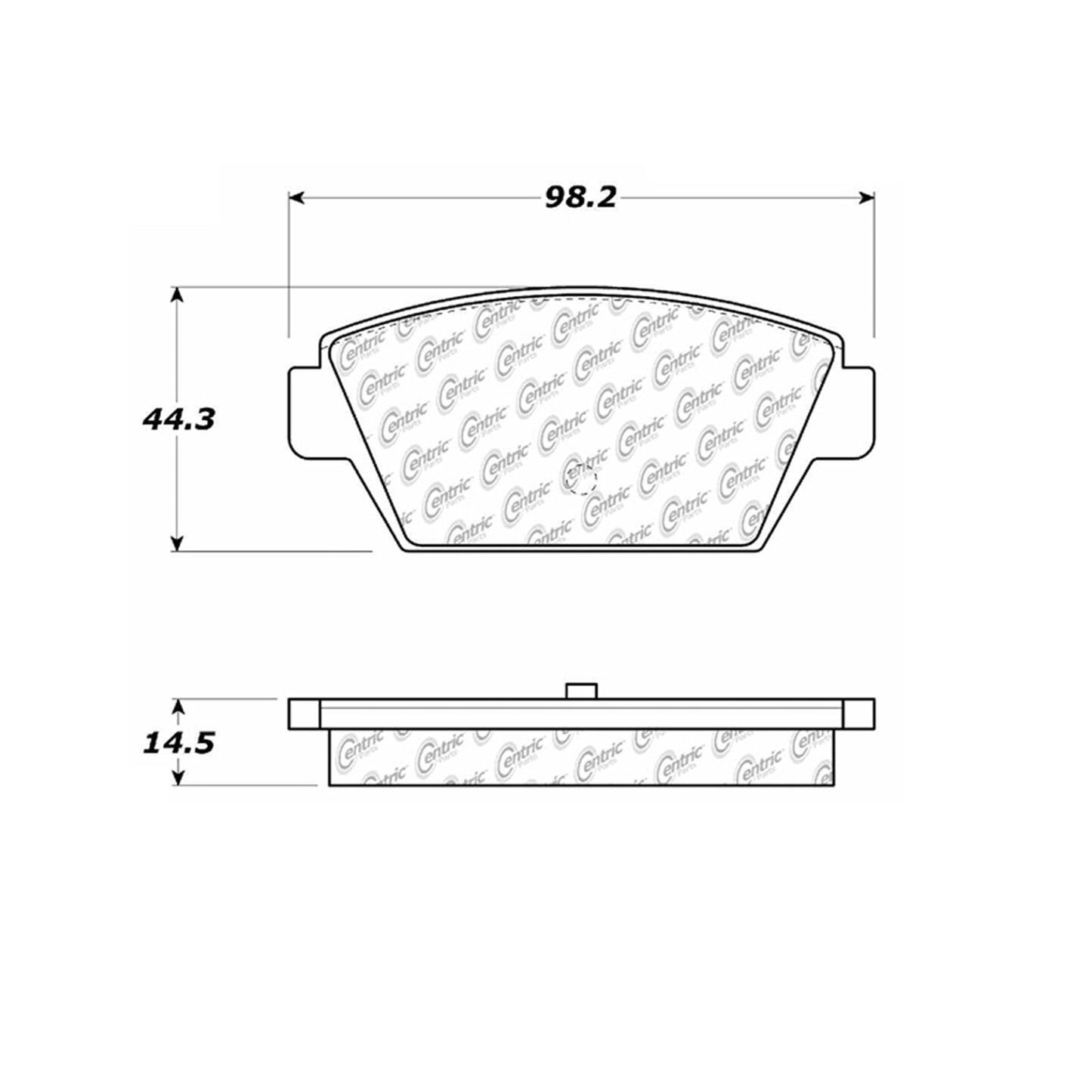Centric Parts Disc Brake Pad Set with Semi-Metallic compounds 102.03290