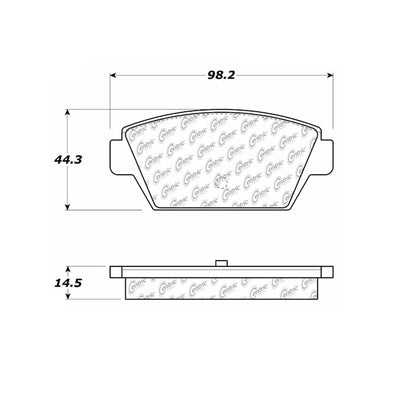 Centric Parts Disc Brake Pad Set with Semi-Metallic compounds 102.03290