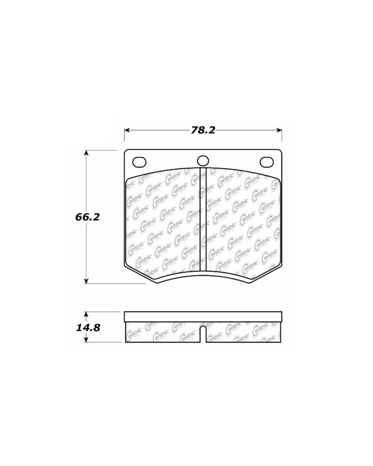 Centric Parts Disc Brake Pad Set with Semi-Metallic compounds 102.03300