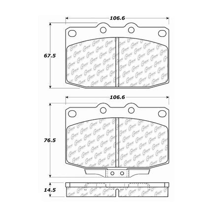 Centric Parts Disc Brake Pad Set with Semi-Metallic compounds 102.03310