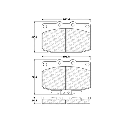 Centric Parts Disc Brake Pad Set with Semi-Metallic compounds 102.03310