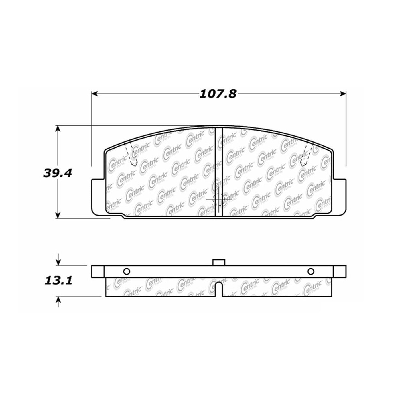 Centric Parts Disc Brake Pad Set Shimmed for Noise Reduction with Semi-Metallic Compounds