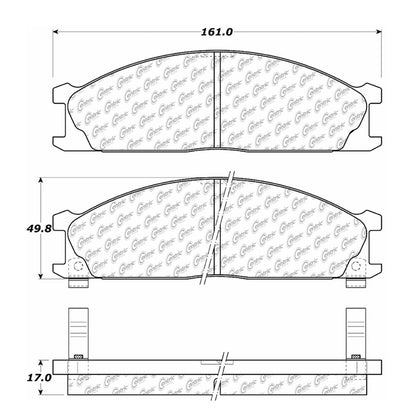 Centric Parts Disc Brake Pad Set Shimmed Semi-Metallic 102.03330