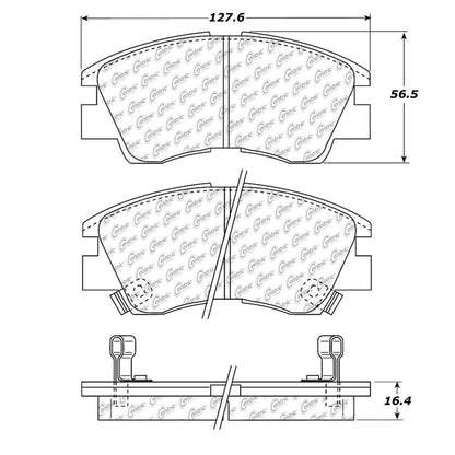 Centric Parts Disc Brake Pad Set with Semi-Metallic compounds 102.03490
