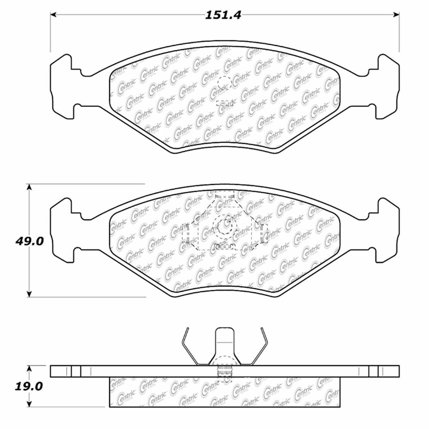 Centric Parts Disc Brake Pad Set 102.03500