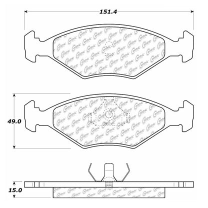 Centric Parts Disc Brake Pad Set Shimmed Semi-Metallic 102.03501